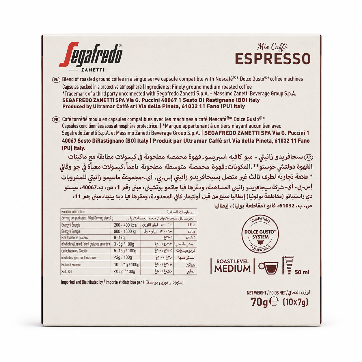 SEGAFREDO MIO Capsule ESPRESSO - Target Shop